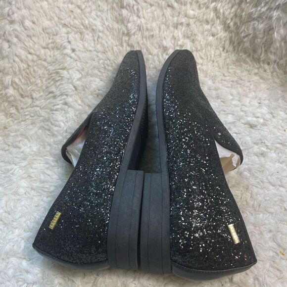 NWOT Black glitter synthetic leather Men’s slip on dress shoes rubber soles SZ13 main image 11